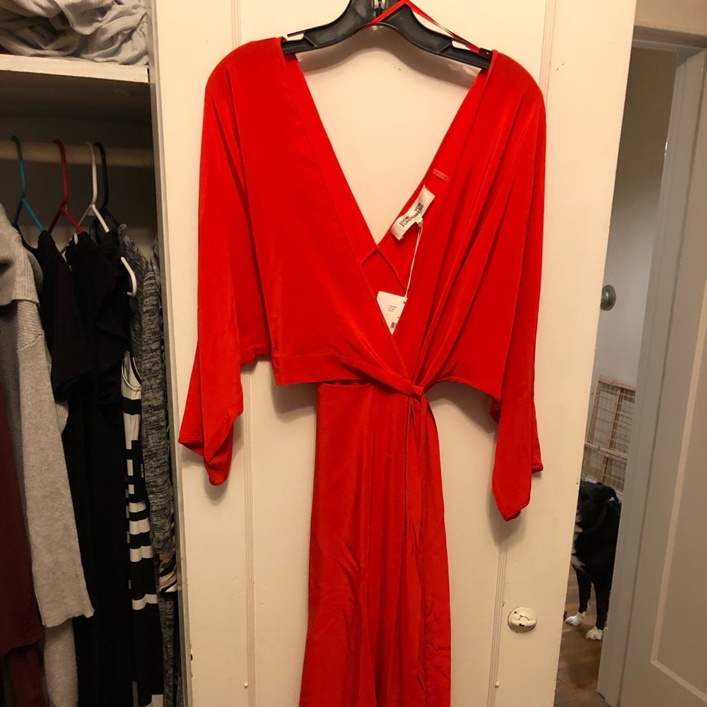 Diane von Furstenberg Satin Wrap Dress